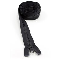 Thumbnail Image for YKK® VISLON® #10 Separating Zipper Automatic Lock Short Single Pull Metal Slider #VFUVOL-106 DA E 48" Black