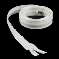 Thumbnail Image for YKK ® ZIPLON ® UV #10 Separating Coil  Zipper Automatic Lock Single Pull Metal Slider #CFOR-106 DA E 96" White