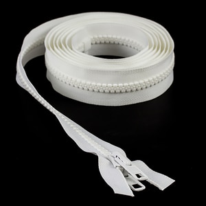Thumbnail Image for YKK VISLON #10 Separating Zipper Automatic Lock  Double Pull Metal Slider 108" White