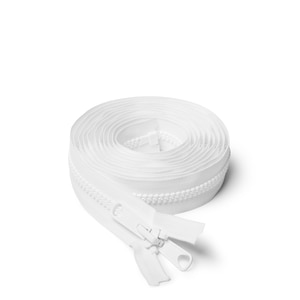 Thumbnail Image for YKK VISLON #8 Separating Zipper Automatic Lock Long Double Pull Metal Slider 120" White