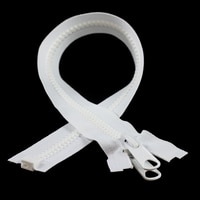 Thumbnail Image for YKK VISLON #8 Separating Zipper Automatic Lock Long Double Pull Metal Slider 18" White