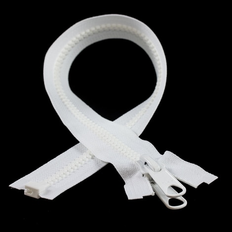 Image for YKK VISLON #8 Separating Zipper Automatic Lock Long Double Pull Metal Slider 18
