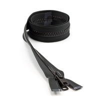 Thumbnail Image for YKK VISLON #10 Separating Zipper Automatic Lock Short Double Pull Metal Slider 34" Black (ED)