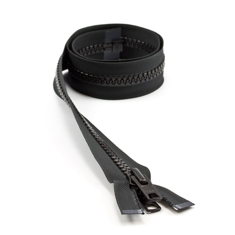 Image for YKK VISLON #10 Separating Zipper Automatic Lock Short Double Pull Metal Slider 34