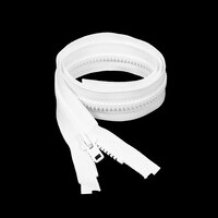 Thumbnail Image for YKK VISLON #8 Separating Zipper Automatic Lock Short Single Pull Metal Slider 42" White (ED)