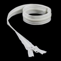Thumbnail Image for YKK® VISLON® #8 Separating Zipper Automatic Lock Short Single Pull Metal Slider #VFUVOL-86 DA E 42" White