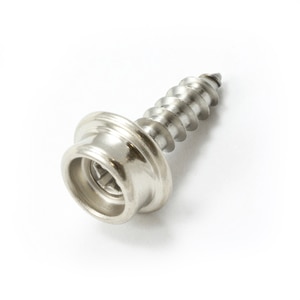 Thumbnail Image for Fasnap Screw Stud #BNSS705921 5/8 Nickel Plated Brass / #10 Stainless Steel Screw 100-pk