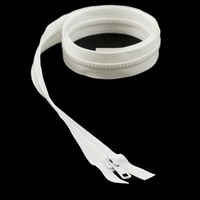 Thumbnail Image for YKK® VISLON® #5 Separating Zipper Automatic Lock Short Single Pull Metal Slider #VSOL56 42" White