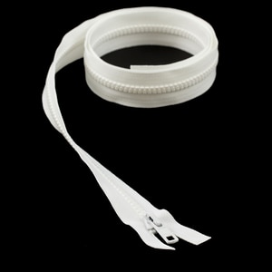 Thumbnail Image for YKK VISLON #5 Separating Zipper Automatic Lock  Single Pull Metal Slider 42" White (ED) (ALT)