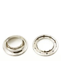 Thumbnail Image for Rolled Rim Grommet with Spur Washer #8 Brass Nickel Plated 1-3/32 