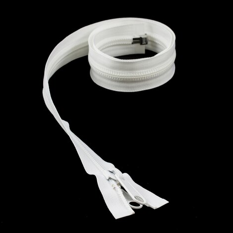 Image for YKK ZIPLON #10 Separating Coil Zipper Non-Locking Double Pull Metal Slider 36