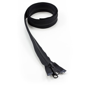 Thumbnail Image for YKK VISLON #8 Separating Zipper Automatic Lock Long Double Pull Metal Slider 42" Black