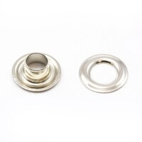 Thumbnail Image for Grommet with Plain Washer #0 Brass Nickel Plated 1/4