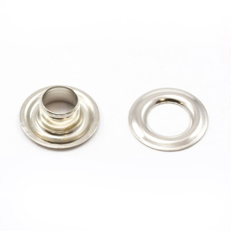 Image for Grommet with Plain Washer #0 Brass Nickel Plated 1/4