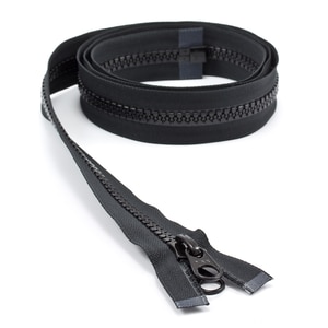 Thumbnail Image for YKK VISLON #10 Separating Zipper Non-Lock Double Pull Metal Slider 60" Black (ED) (ALT)