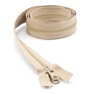 Thumbnail Image for YKK VISLON #10 Separating Zipper Automatic Lock  Double Pull Metal Slider 54" Light Beige (ED) (ALT)
