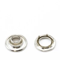 Thumbnail Image for Rolled Rim Grommet with Spur Washer #0 Brass Nickel Plated 9/32