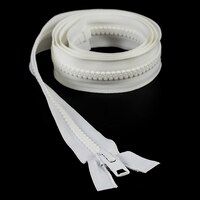 Thumbnail Image for YKK VISLON #10 Separating Zipper Automatic Lock Short Single Pull Metal Slider 72" White