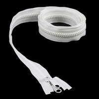 Thumbnail Image for YKK VISLON #8 Separating Zipper Non-Locking Double Pull Metal Slider 72" White (ESPO)
