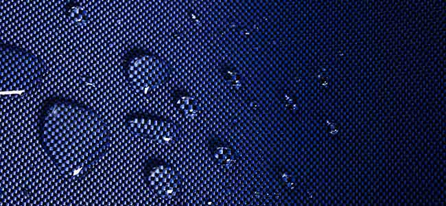 Hydrofend marine fabric repelling water droplets