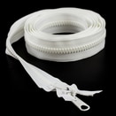 Thumbnail Image for YKK VISLON #8 Separating Zipper Automatic Lock Long Double Pull Metal Slider 120" White