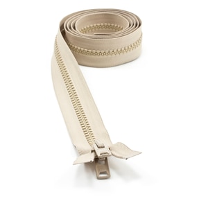 Thumbnail Image for YKK VISLON #10 Separating Zipper Automatic Lock  Double Pull Metal Slider 60" Light Beige