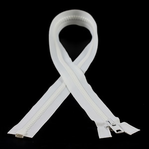 Thumbnail Image for YKK VISLON #10 Separating Zipper Automatic Lock  Single Pull Metal Slider 24" White