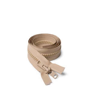 Thumbnail Image for YKK VISLON #10 Separating Zipper Automatic Lock  Double Pull Metal Slider 36" Light Beige