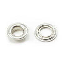 Thumbnail Image for Sharpened Edge Self-Piercing Grommet with Small Tooth Washer #2 Nickel Plated Brass 3/8