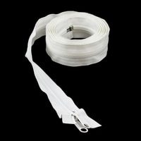 Thumbnail Image for YKK ZIPLON #10 Separating Coil  Zipper Non-Locking Double Pull Metal Slider #CFOR-105 DWL E 96" White