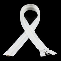 Thumbnail Image for YKK® VISLON® #10 Separating Zipper Automatic Lock Short Single Pull Metal Slider #VFUVOL-106 DA E 36" White