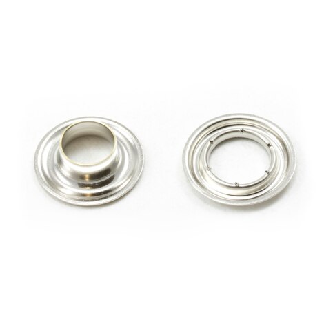 Image for Sharpened Edge Self-Piercing Grommet with Small Tooth Washer #2 Nickel Plated Brass 3/8