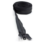 Thumbnail Image for YKK VISLON #10 Separating Zipper Automatic Lock Short Double Pull Metal Slider 72" Black