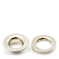 Thumbnail Image for Rolled Rim Grommet with Spur Washer #6 Brass Nickel Plated 3/4