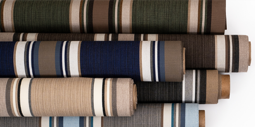 Sunbrella Mayfield Collection awning and shade fabric rolls from the 2023 collection update