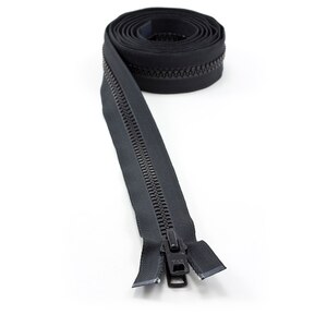 Thumbnail Image for YKK VISLON #10 Separating Zipper Automatic Lock  Double Pull Metal Slider 84" Black