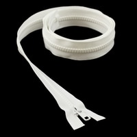 Thumbnail Image for YKK® VISLON® #5 Separating Zipper Automatic Lock Short Single Pull Metal Slider #VSOL56 46" White