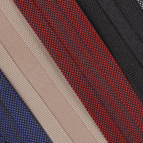 Various colors of trim e.g., blue, red, white.