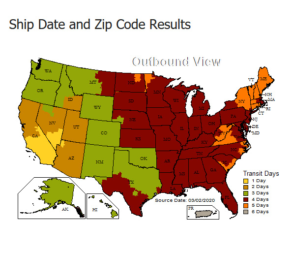 UPS Ground Maps for Trivantage Distribution Centers Trivantage