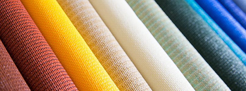 individual rolls of shade sail fabric color selections