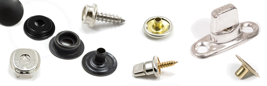 Browse our wide selection of corrosion-resistant fasteners, including snap fasteners, screw studs, hooks, and more. Perfect for upholstery, automotive, and furniture applications.