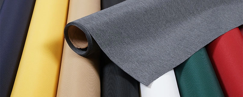 Various fabric sheets of different color