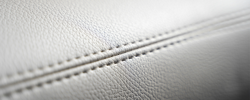 close up detailed view of textured marine fabric upholstery seam
