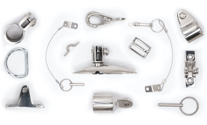 An image of multiple hardware parts