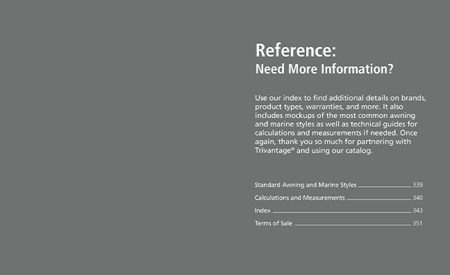 Trivantage catalog reference section cover