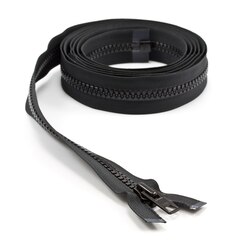 YKK® VISLON® #10 Separating Zipper Automatic Lock Short Single Pull Metal Slider #VFUVOL-106 DA E 110" Black