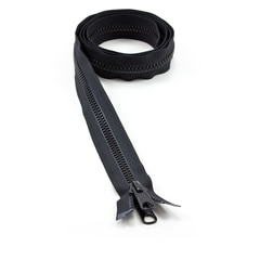 YKK VISLON #8 Separating Zipper Automatic Lock Long Double Pull Metal Slider #VFUVOL-87 DXL E 54" Black