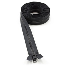 YKK VISLON #10 Separating Zipper Automatic Lock Short Double Pull Metal Slider #VFUVOL-107 DX E 120" Black