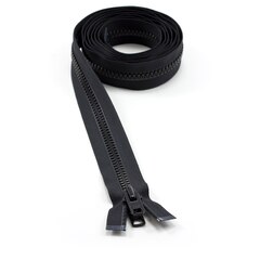 YKK VISLON #10 Separating Zipper Automatic Lock Short Double Pull Metal Slider #VFUVOL-107 DX E 96" Black