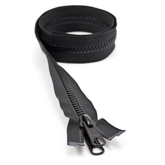YKK VISLON #8 Separating Zipper Automatic Lock Long Double Pull Metal Slider #VFUVOL-87 DXL E 30" Black